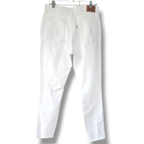 Levi's 501 High Rise Skinny Denim 31 X 27 Raw Hem Distressed Mom Jeans - Picture 2 of 11